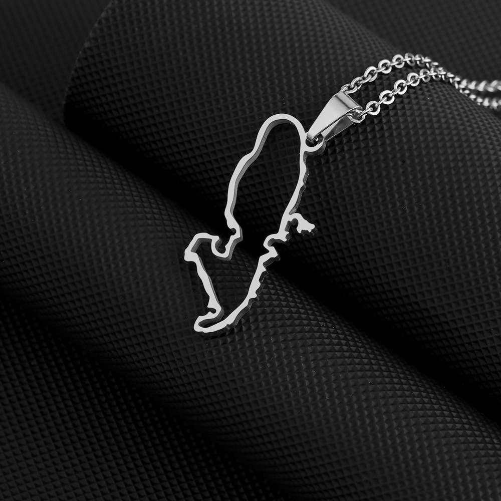 1 Piece Quantity Map Map Of Martinique 201 Stainless Steel 304 Stainless Steel Vintage Style 304 Stainless Steel Pendant Necklace