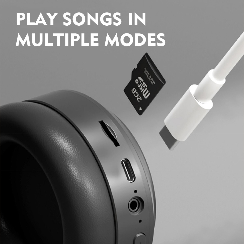 M5 Metal Headworn Bluetooth Stereo Card Wireless Headphone C-port Gift_voghion.com