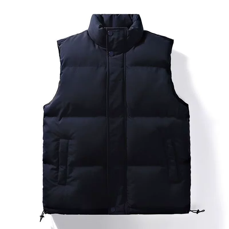 Colored demi-season vest sleevless, jacket with down