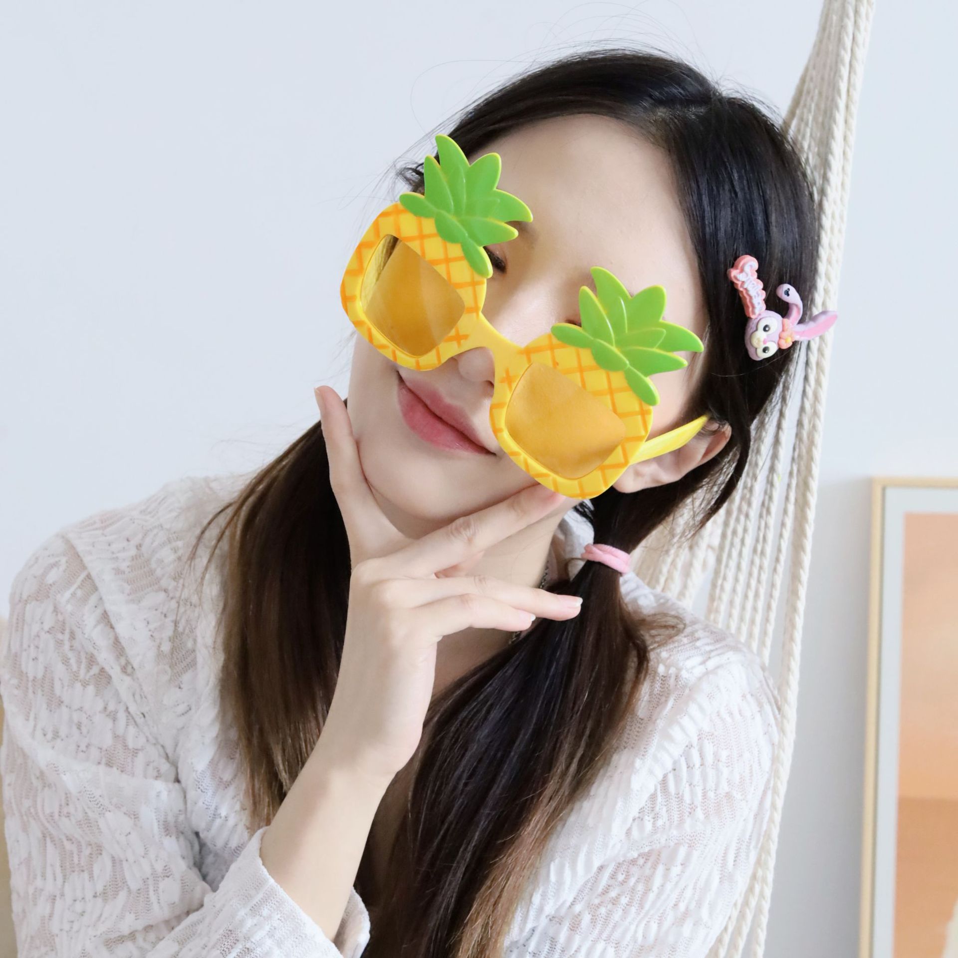 Lentes de Fiesta Forma de Piña de ABS Decorativo para Playa y Festivales