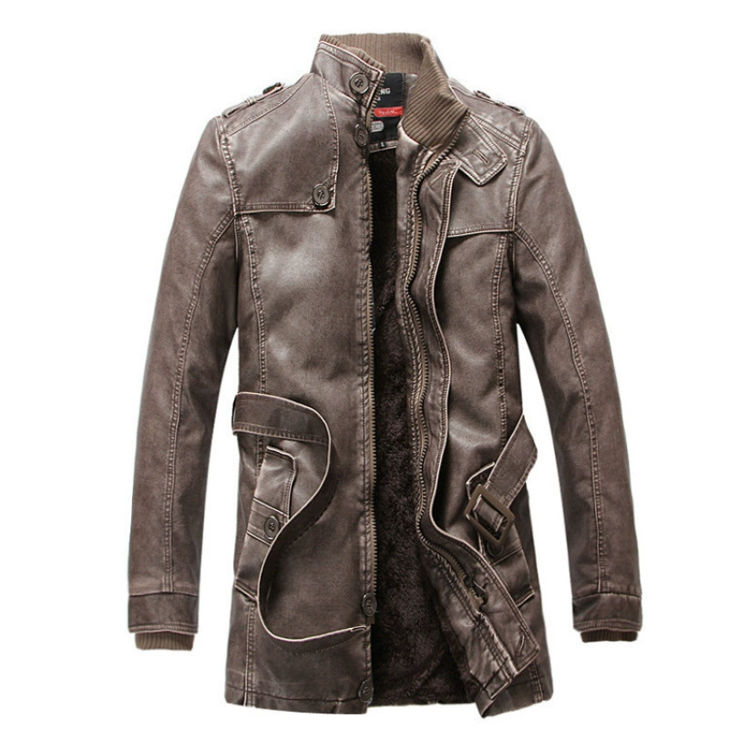 Длинное флисовое полиуретановое длинное пальто с молнией для отдыха, 2019, slim fit, средней длины