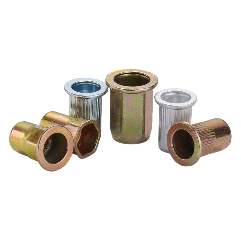 Оцинкованная гайка с заклепками и плоской головкой Вертикальная гайка с зерном M3M4-M12 Гайка с потайной головкой из нержавеющей стали/алюминия