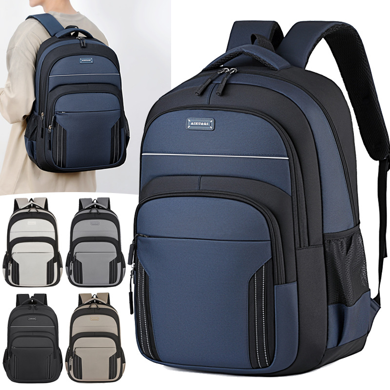 New autumn color-blocked business travel backpack for men and women, suitable for daily commuting and business use, lightweight laptop backpack
