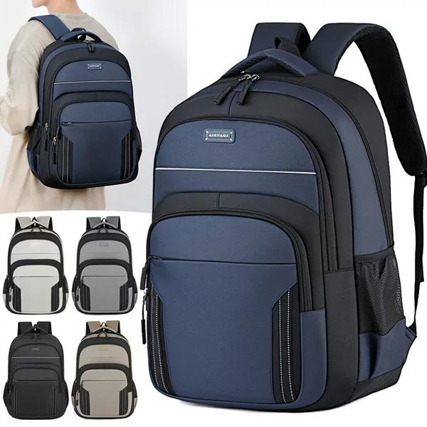 New autumn color-blocked business travel backpack for men and women, suitable for daily commuting and business use, lightweight laptop backpack