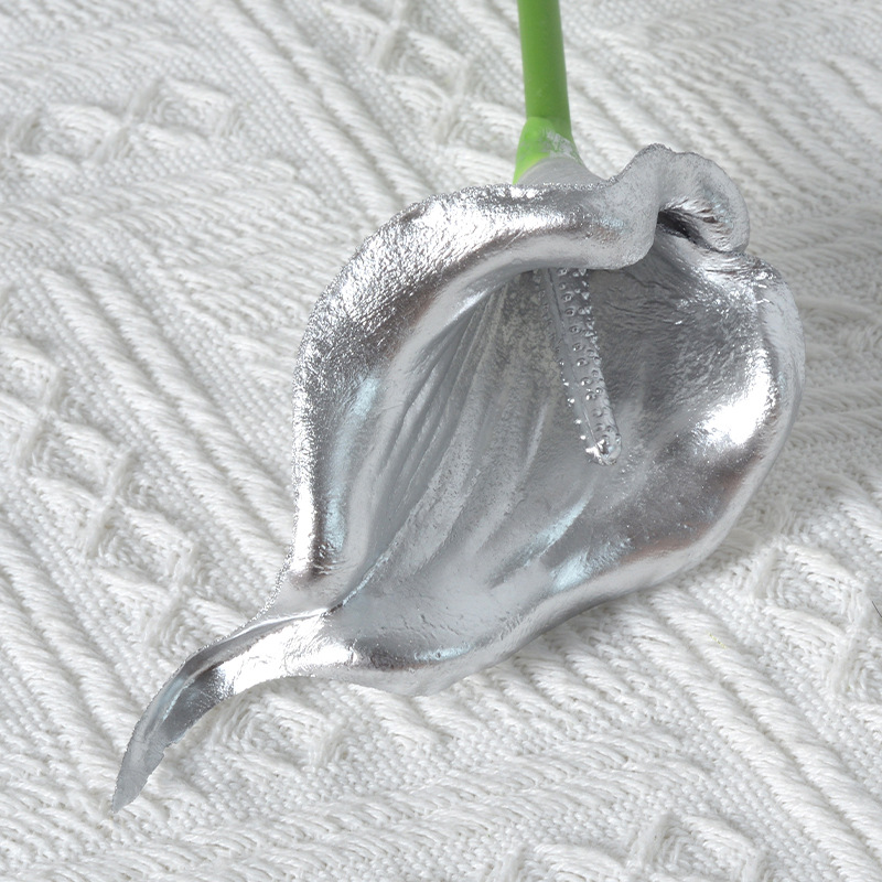 Simulación de flores, materiales de pu, flores falsas de oro y plata, flores decorativas creativas para el hogar de comercio exterior transfronterizo