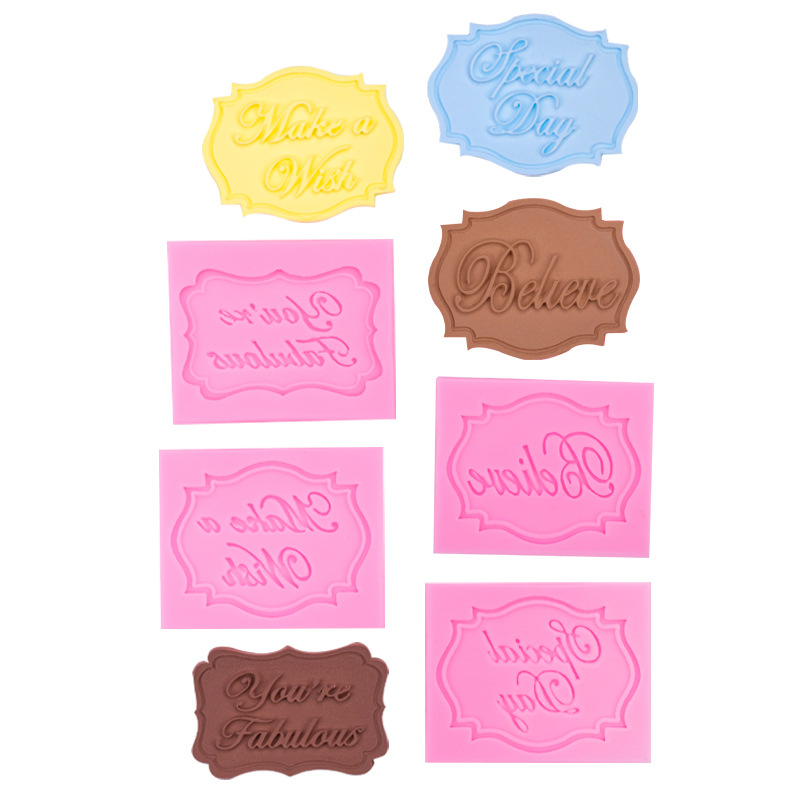 Chocolate fondant molde de silicona para hornear pastel decoración Feliz cumpleaños
