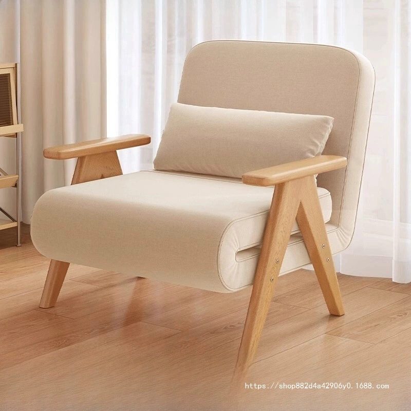 Диван-кровать из цельного дерева цвета ореха, складной односпальный диван двойного назначения для гостиной, многофункциональная складная кровать в японском стиле для небольшой квартиры