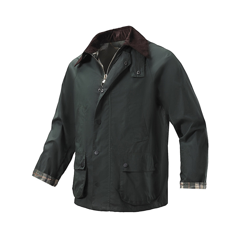 Cotton oil wax American retro workwear trench coat for men, loose casual hunting jacket with multiple pockets Cotton oil wax American retro workwear trench coat for men, loose casual hunting jacket with multiple pockets