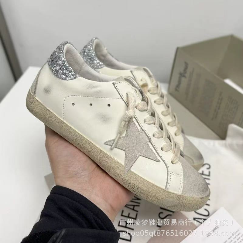 小脏鞋女真皮做旧星星小白鞋内增高百搭板鞋女复古脏脏鞋韩版潮牌|undefined