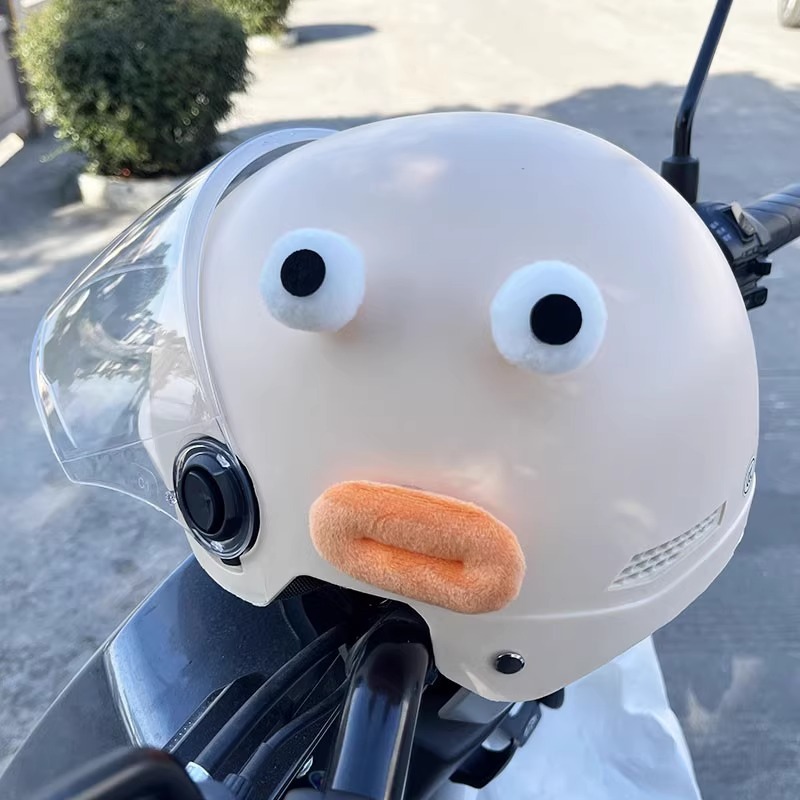 Sausage-shaped helmet decorations, cute and quirky accessories for electric scooters, motorcycles, and delivery helmets