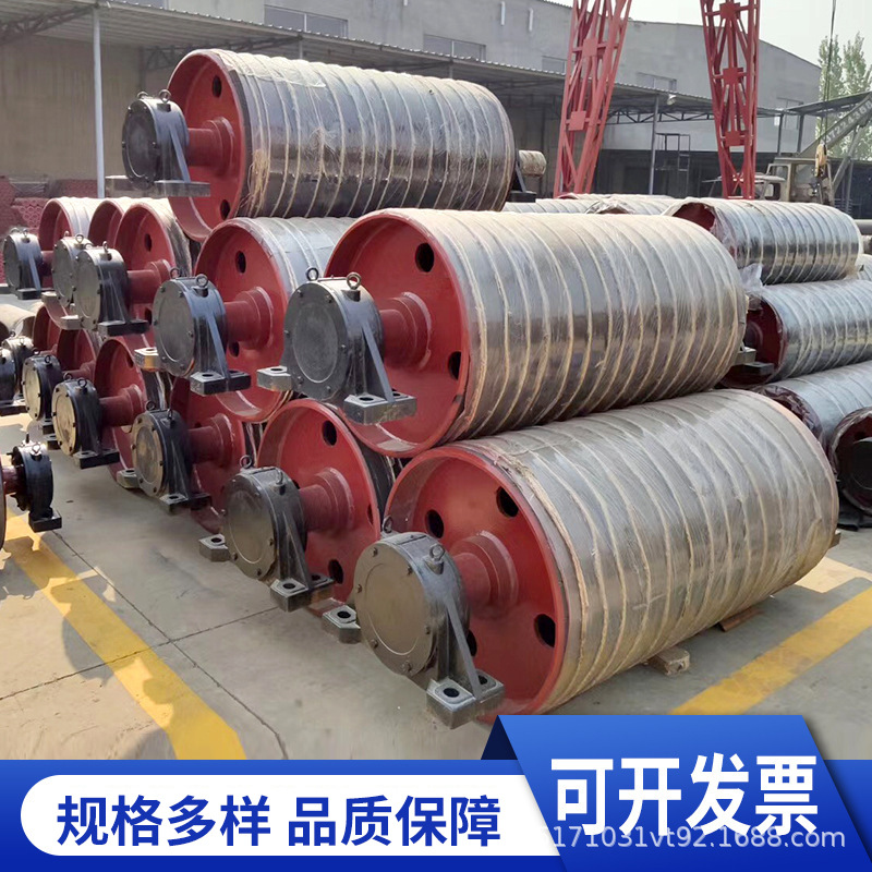 厂家供应输送机矿山主动改向包胶滚筒排渣传动改向铸胶滚筒