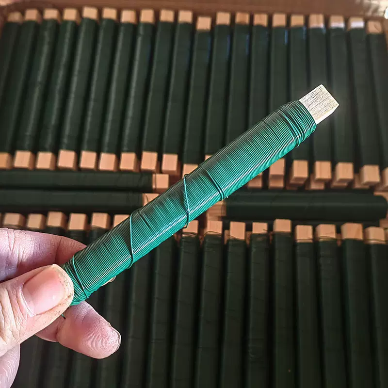 22号35米供应彩色木棒烤漆铁丝小卷园艺线材木棒铁丝捆扎捆绑多彩