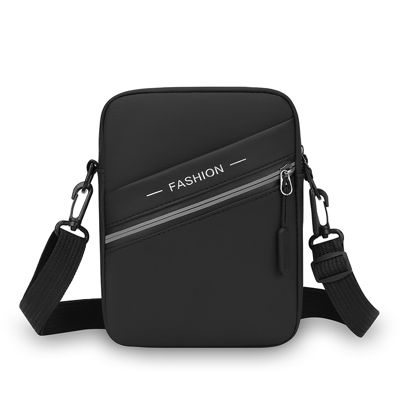 Bolso de hombro simple y casual para hombre Bolso de teléfono móvil portátil para viajes al aire libre Película de cuero PU Bolso bandolera ligero y versátil al por mayor