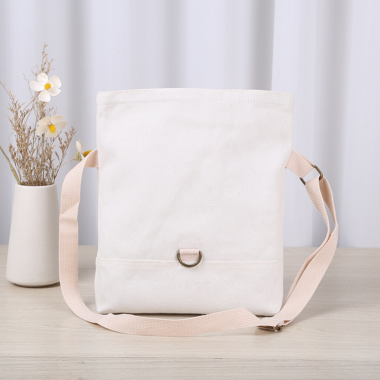 厂家帆布袋手提定做学生斜跨单肩购物收纳拉链手提帆布包定制logo