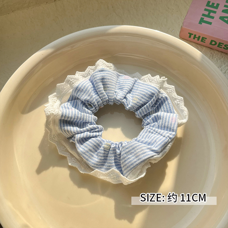 可爱红色小樱桃蕾丝大肠发圈女高级感百搭头饰扎头发大号春夏发绳|undefined