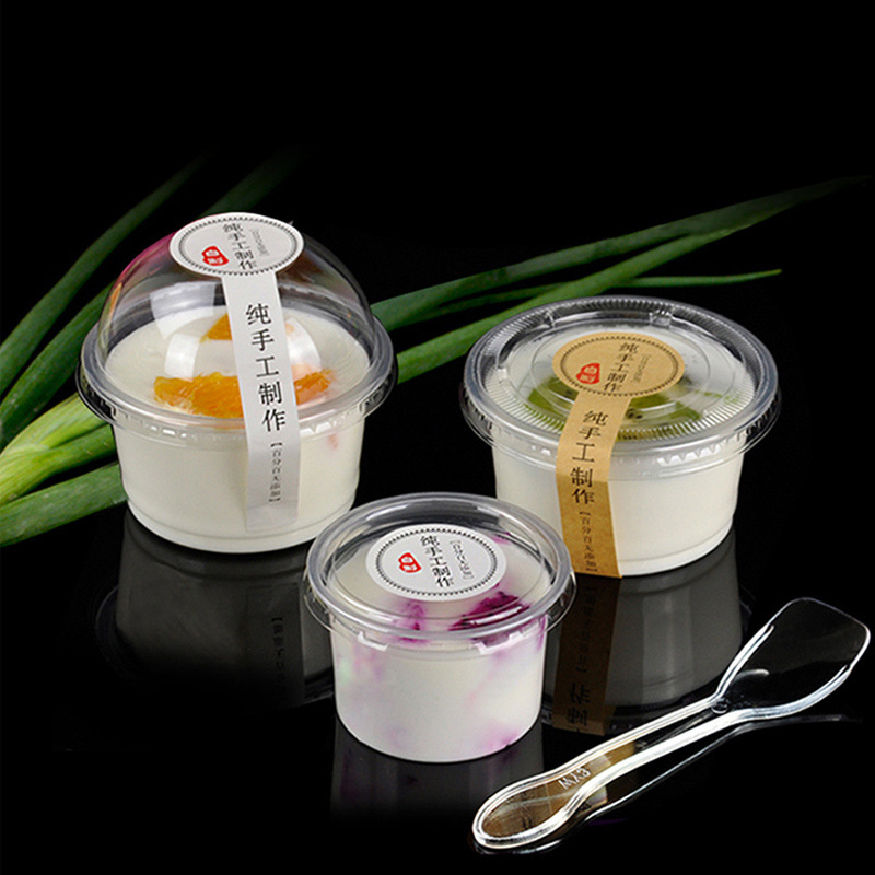 Pudding cup disposable double-skinned milk special bowl with lid…
