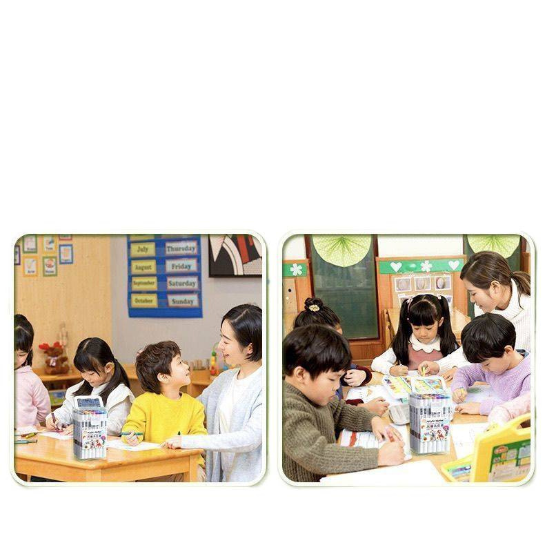 正版丙烯马克笔60色学生美术专用马克笔24色幼儿园防水不透纸彩笔|undefined