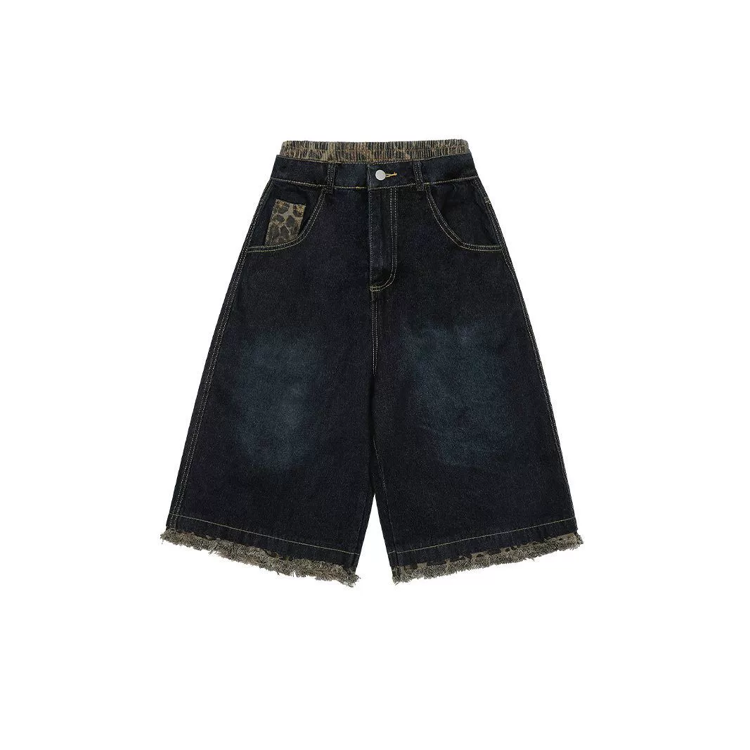 Broken Mirror 2025 Летние новые ретро старинные свободные джинсовые шорты для мытья воды