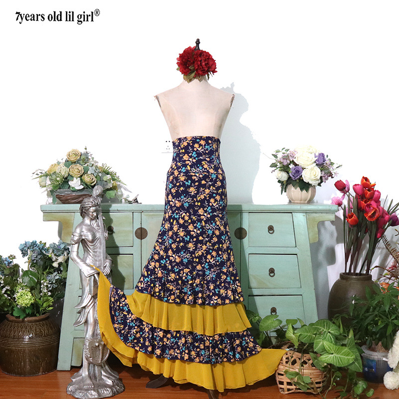 Dancewear brand design: Flamenco, high-elasticity, body-hugging dance skirt, EC05