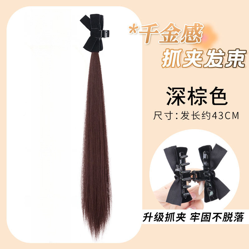 Peruca de cabello largo de mujer clip de agarre doble cola de caballo oreja elf arco trenza peluca simulación de cabello crecimiento de cabello trenza cola de caballo