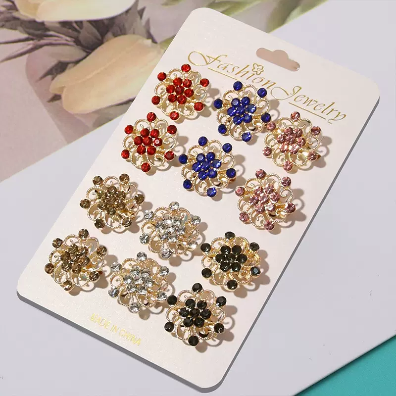 跨境热销合金锆石时尚百搭服饰搭配小胸花优雅头巾丝巾固定胸针