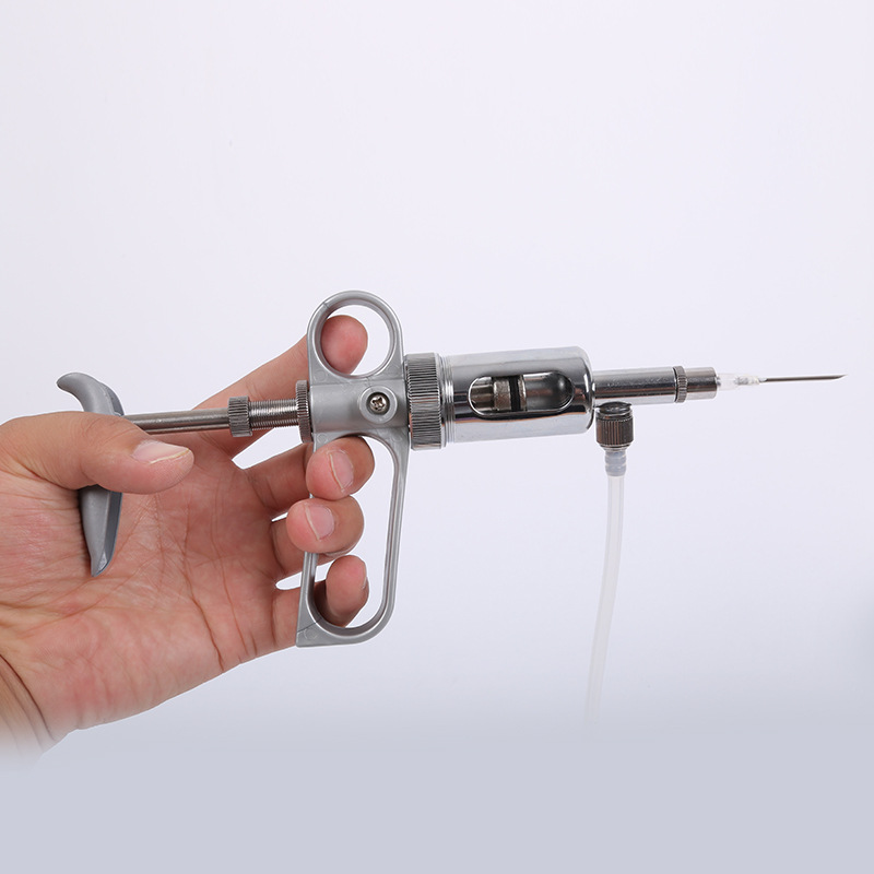 JIASHAN 10ml jeringa continua veterinaria de cerdo, ganado vacuno y ovejas jeringa de inyección automática jeringa vacuna ajustable