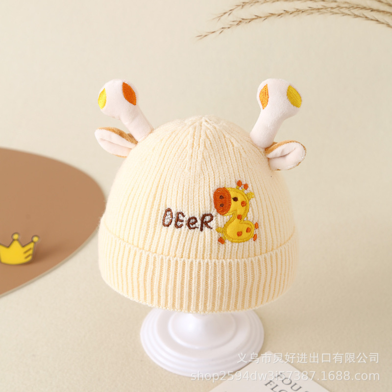 新生儿帽子春秋冬季初生胎帽0-12月针织帽婴幼儿小月龄宝宝毛线帽|undefined