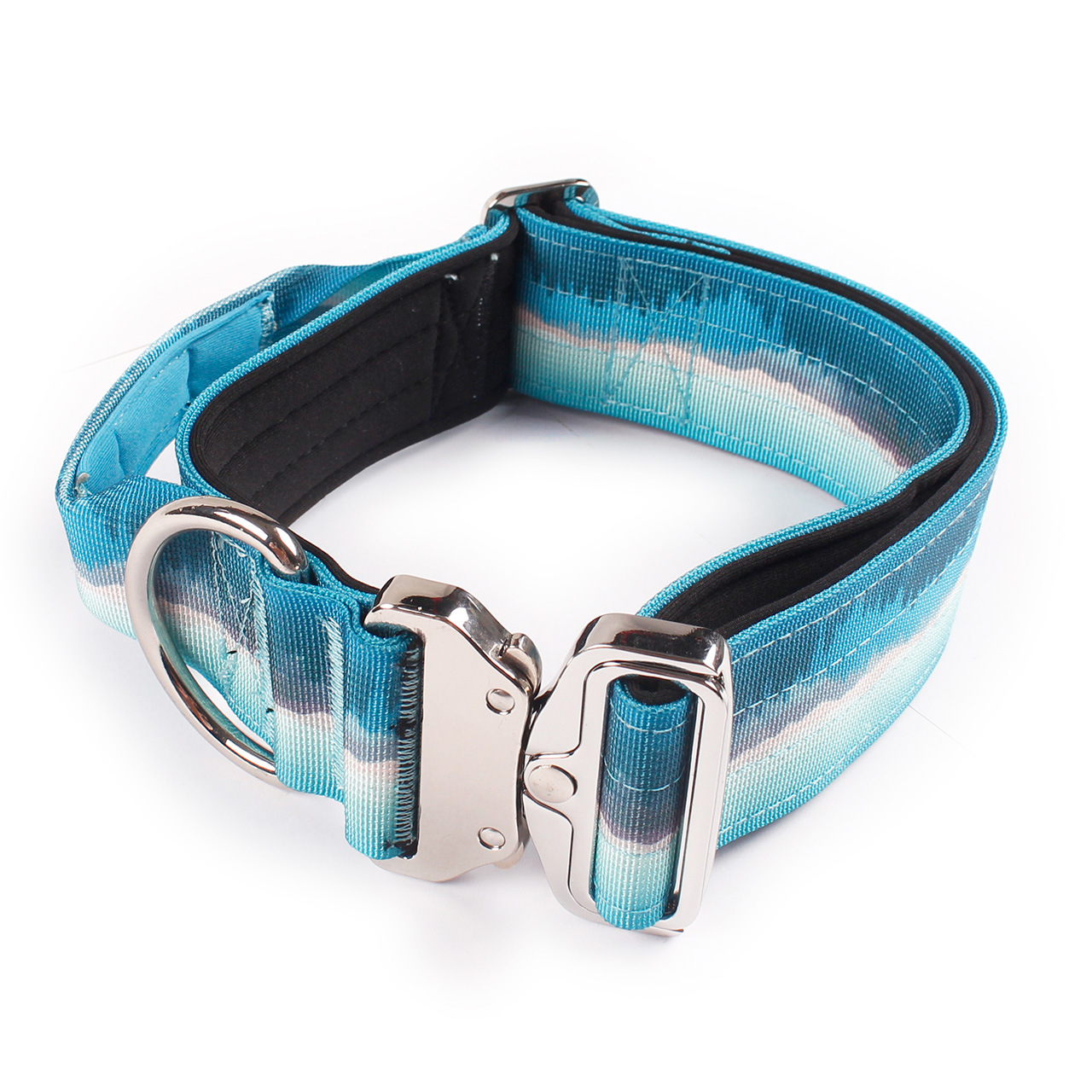 Collar para mascotas Joyas estampadas en color Collar para perros Cadena de perro táctica mediano y grande Nylon Amazon Venta caliente