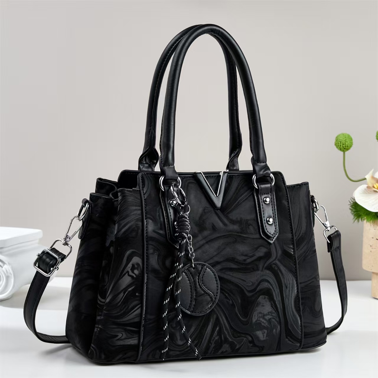 Bolso de mano casual en forma de V bolso de moda simple bolso de mujer bolso de hombro casual de todos los días bolso de mano