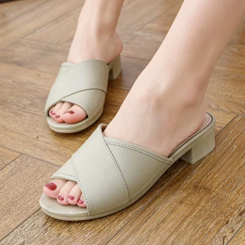 Summer Slide Sandals, Cross-Band Casual Beach Slippers, Sizes 36–41