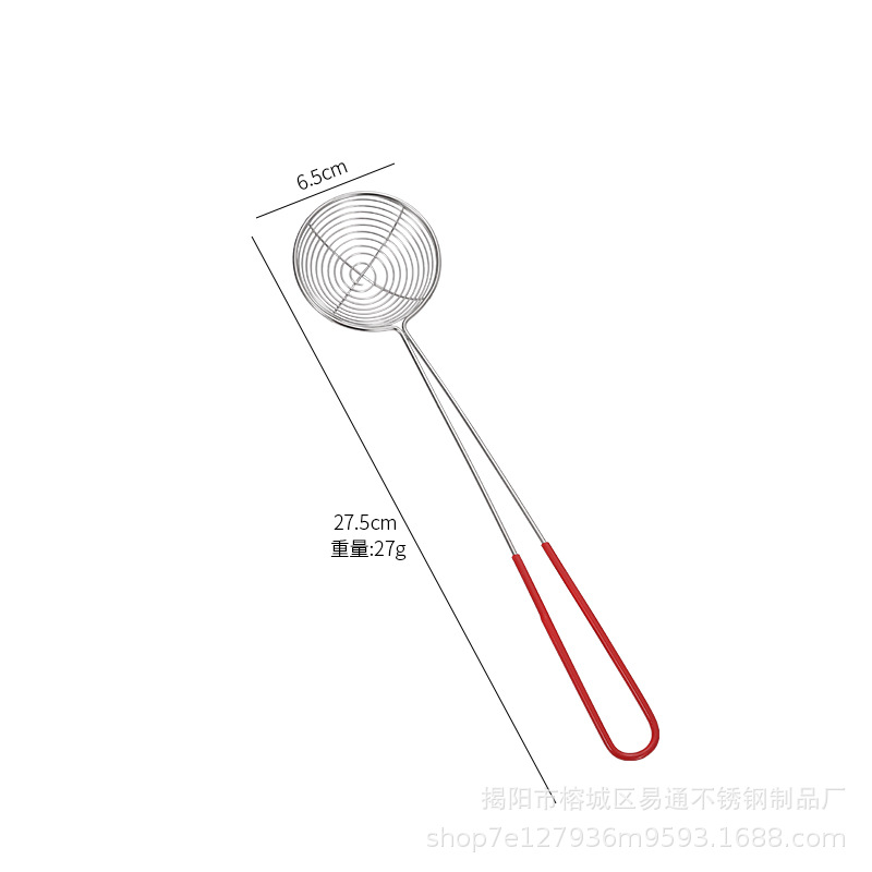 Promocional de acero inoxidable colador de té de leche de perlas cuchara de perlas pequeña cuchara redonda Rosa suministros de té de leche fuga de hilo de pegamento rojo