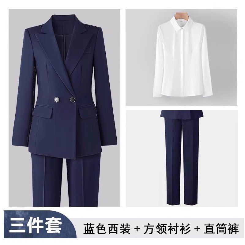 西装套装女职业正装大学生公考面试工作服气质高级感黑色西服外套|undefined