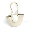 One-shoulder bag, straw decorations from pearl, beach shoulder bag