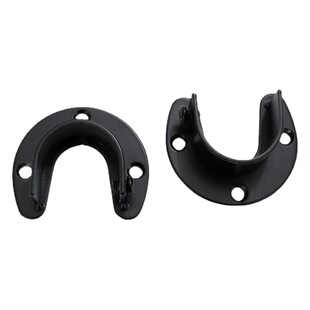 Thickened stainless steel clothes tube holder clothes rail black wardrobe clothes holder steel round tube opening flange seat 32 25mm
