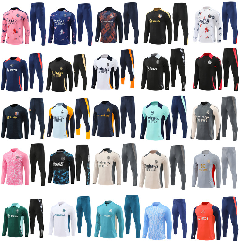 New Real Madrid Home Inter Milan Paris Marseille Arsenal Royal m Football Half-Pull Training Suit Kidsren's Jersey