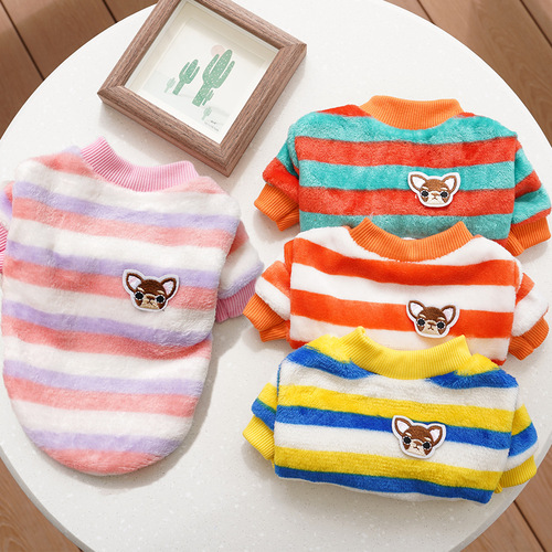 Pet Clothing Winter Warm Embroidered Dog Teddy Bichon Frize Small and Medium Dogs Dog Cat Clothes Cat Supplies Wholesale