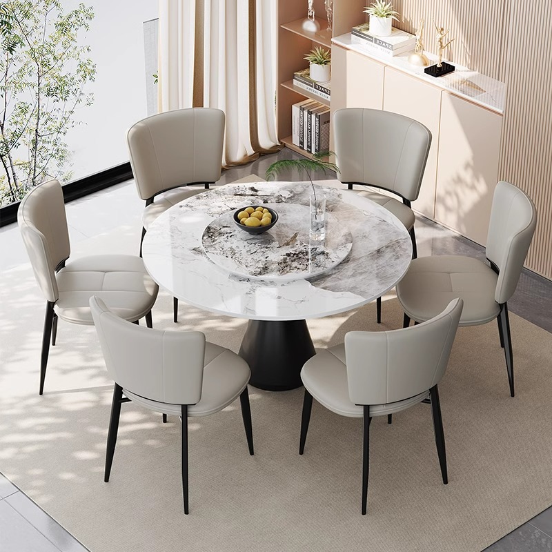 Sillas de comedor italianas simples sillas de respaldo de diseño de alta gama de comedor de cuero de paquete suave