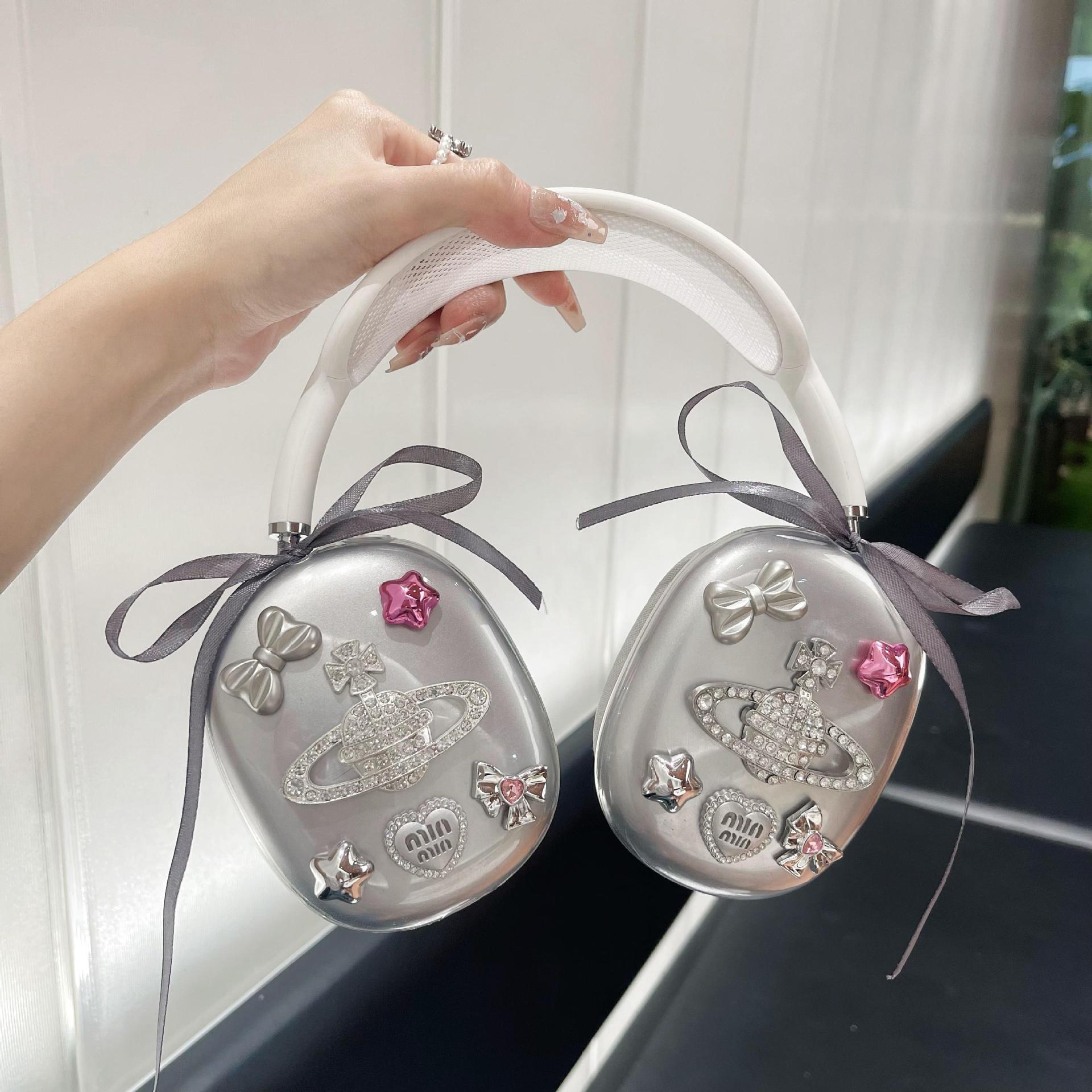 Three-Dimensional Star Bow Airpods Max Protective Set Apple Head-Mounted Ear Cap Ear Mover Earphone Case