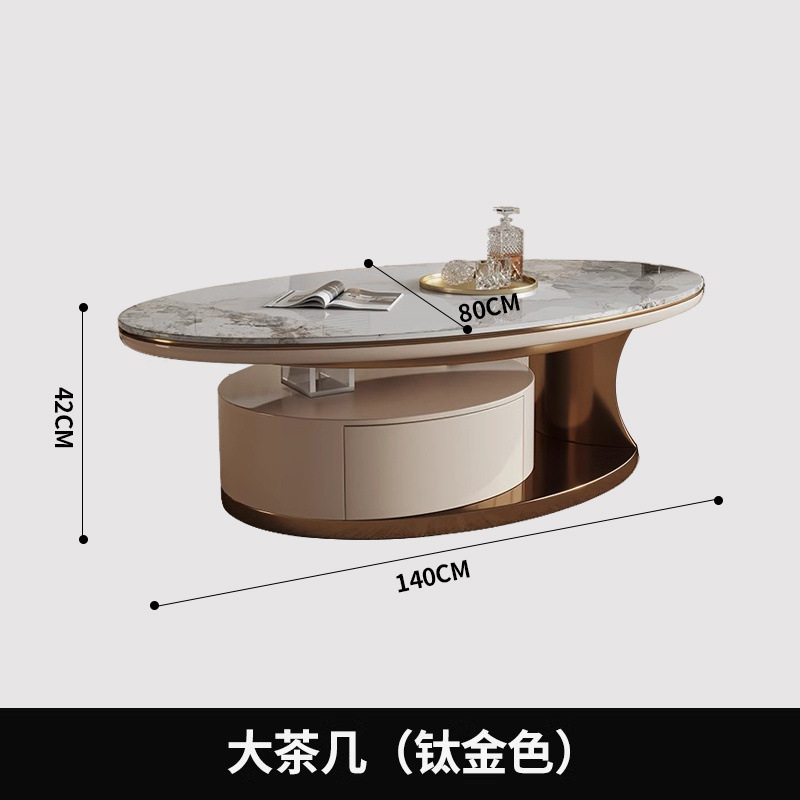 Moderno minimalista italiano de lujo mesa de té de tabla de roca sala de estar casa combinación de tamaño oval diseño creativo