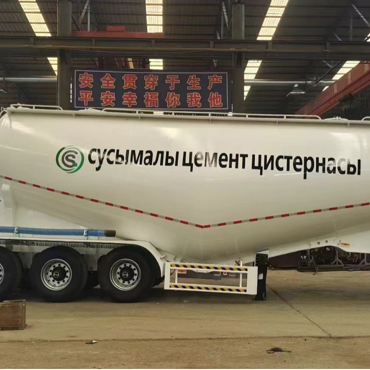 Cross-Border Powder and Granular Material Semi-Trailer 4-Axle Fly Ash Semi-Trailer Bulk Cement Tank Truck Semi-Trailer Powder Tank Truck