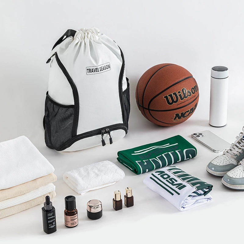 Баскетбольная сумка через плечо, футбольная сумка для хранения на шнурке с отделением для обуви, рюкзак для разделения влажной и сухой воды, спортивная сумка для фитнеса большой вместимости