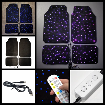 Car Carpet Luminous Car Mats Starlight - universal-rgb-mixed-white-light-voice-control-with-type-c-cable