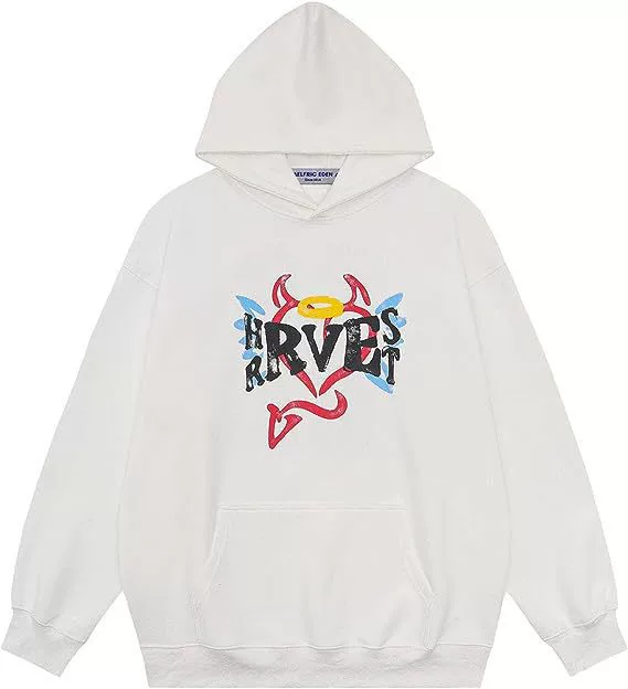 Demi-season Hoody, Retro Hip‑Hop Sweatshirt, Relaxed Fit, Sizes S–XXL