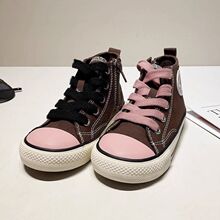 男童帆布鞋2025春季新款儿童时尚百搭休闲板鞋防滑软底女童单鞋潮