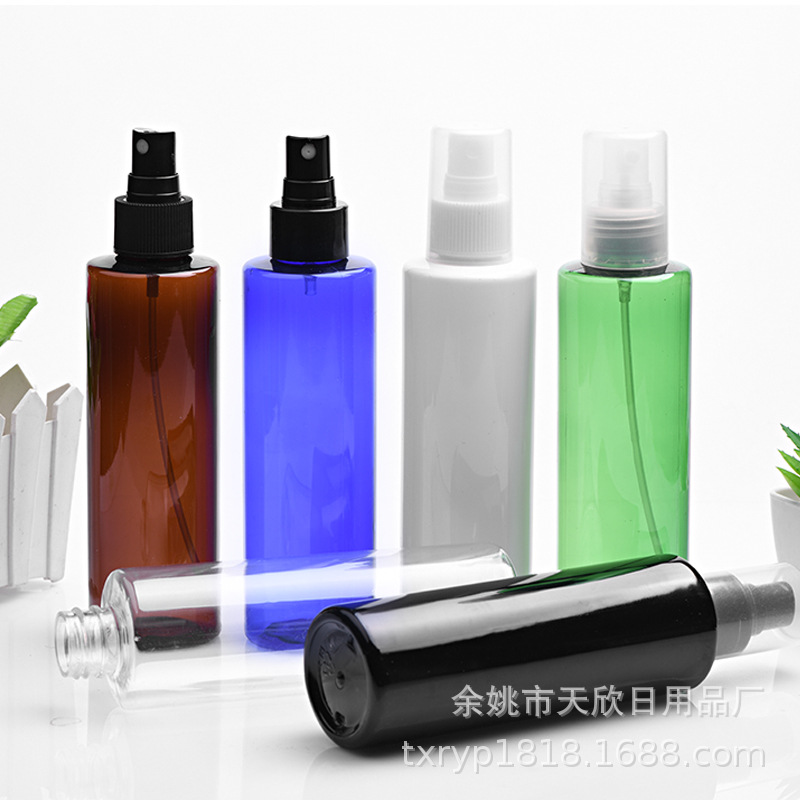 200ml平肩彩色喷雾瓶 全罩塑料喷瓶 化妆品定妆喷雾瓶 条纹喷头