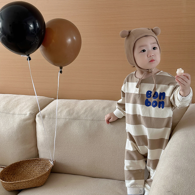 Bebé mono primavera estilo coreano ropa para niños primavera mameluco del bebé manga larga vaina primavera mameluco