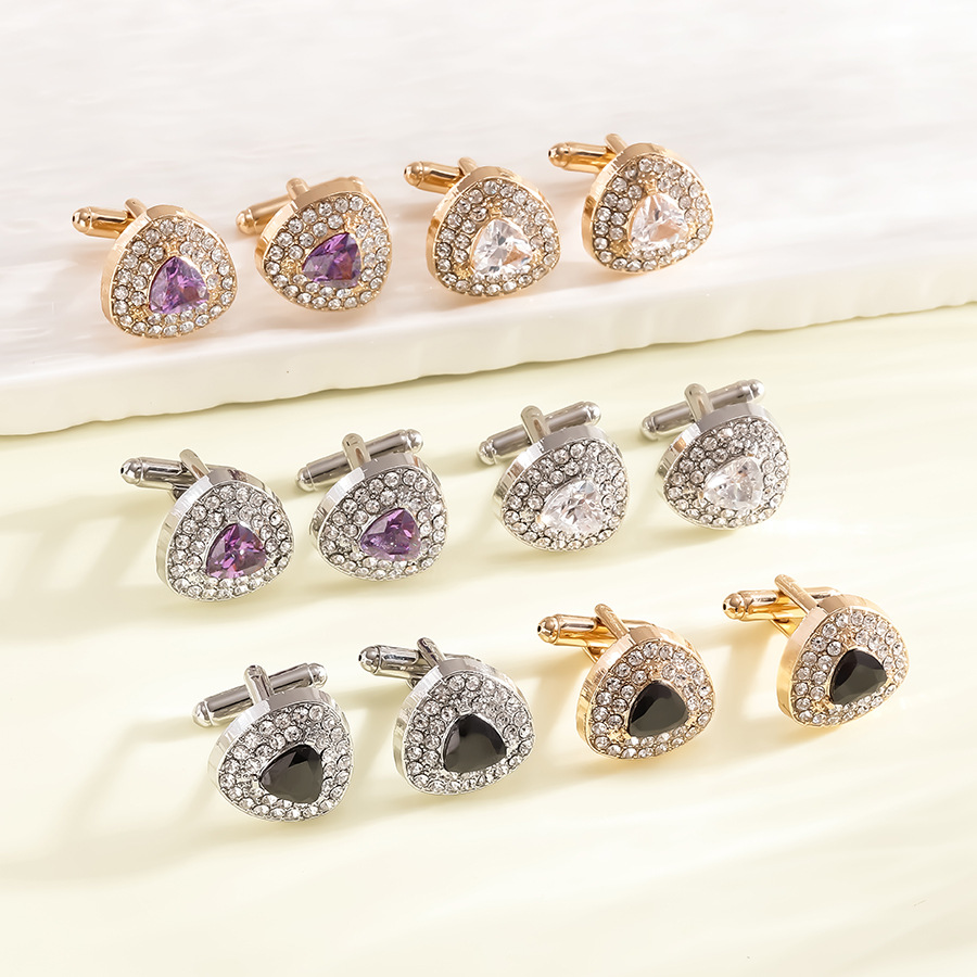 new triangle diamond cufflinks fashionable French business shirt cuff nail cufflinks_voghion.com