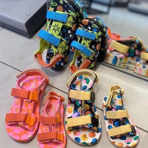 Melissa children's shoes 2024 new Melissa children's sandals flat Velcro canvas boys and girls jelly shoes
