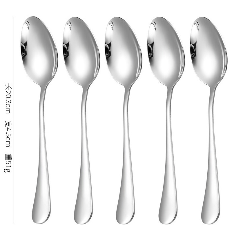 スプーンのステンレススプーンの長い柄の家庭用の厚いスプーンのスープの食事用の卸売りのスプーンの韓国式のかわいいスプーン|undefined