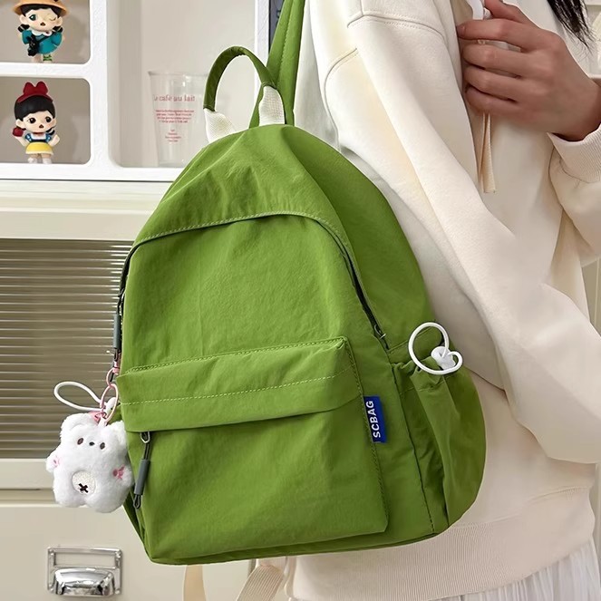 Green Backpack Small 2025 New Travel Lightweight Travel Small Backpack Women's Small School Bag Shoulder Bag Travel Bag